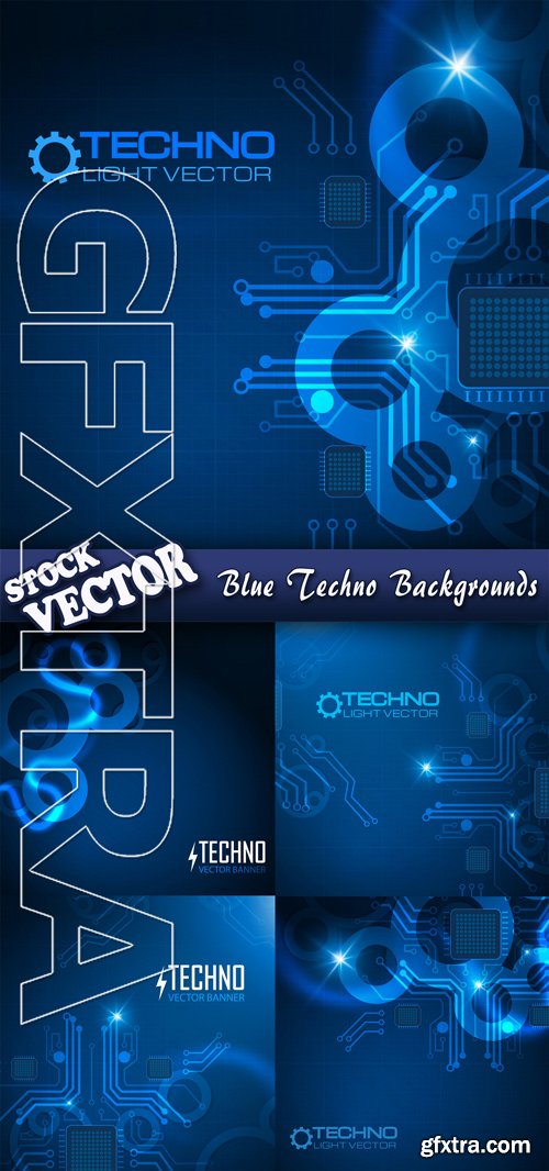 Stock Vector - Blue Techno Backgrounds