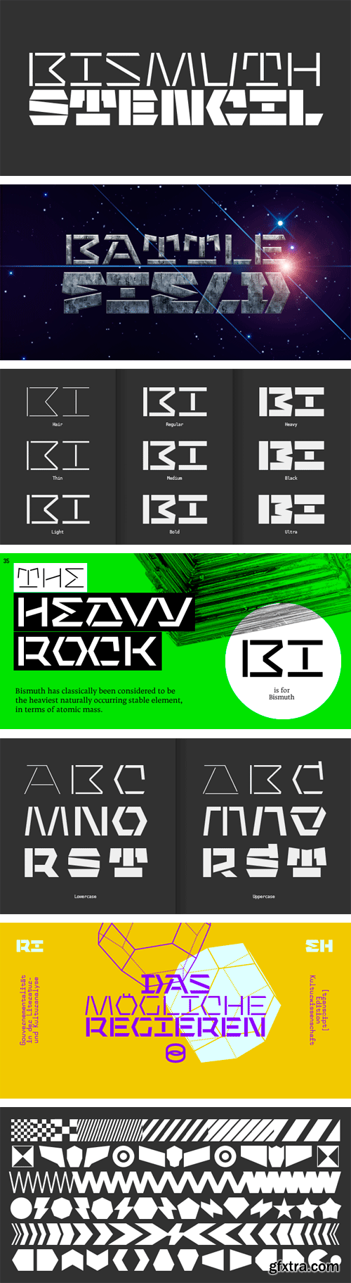 Bismuth Stencil Font Family