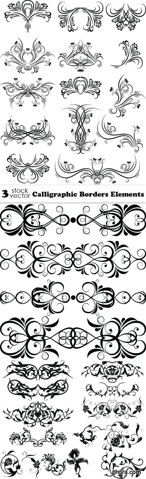 Vectors - Calligraphic Borders Elements