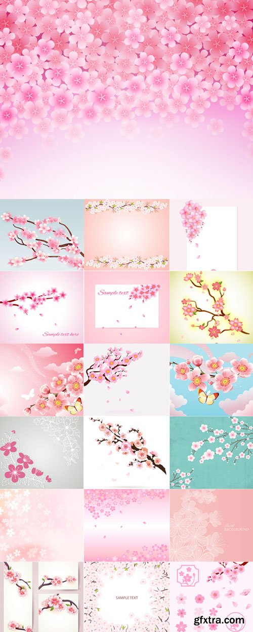 Cherry blossom vector backgrounds