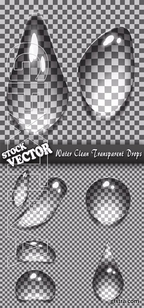 Stock Vector - Water Clean Transparent Drops
