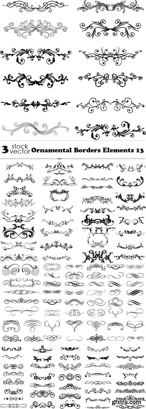 Vectors - Ornamental Borders Elements 13