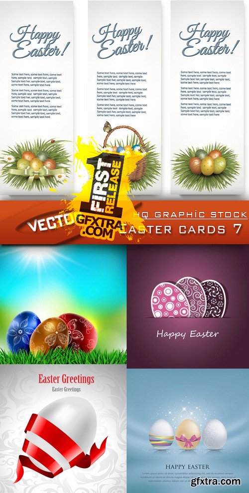 Stock Vector - Easter cards 7