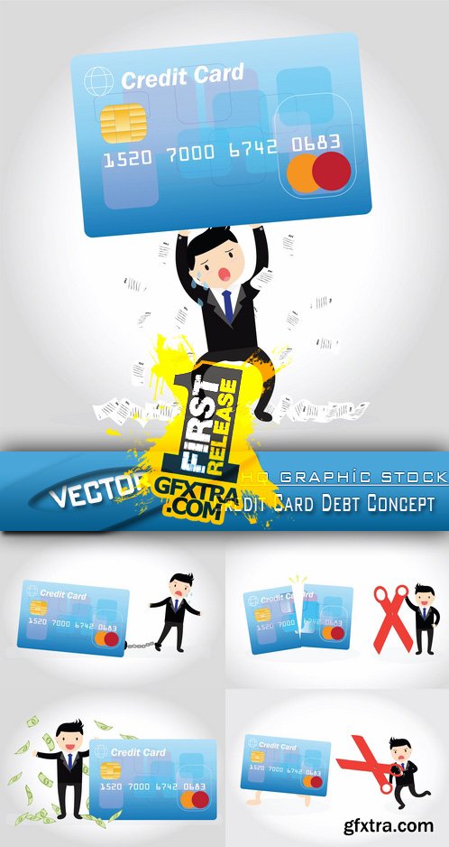 Stock Vector - Credit Card Debt Concept