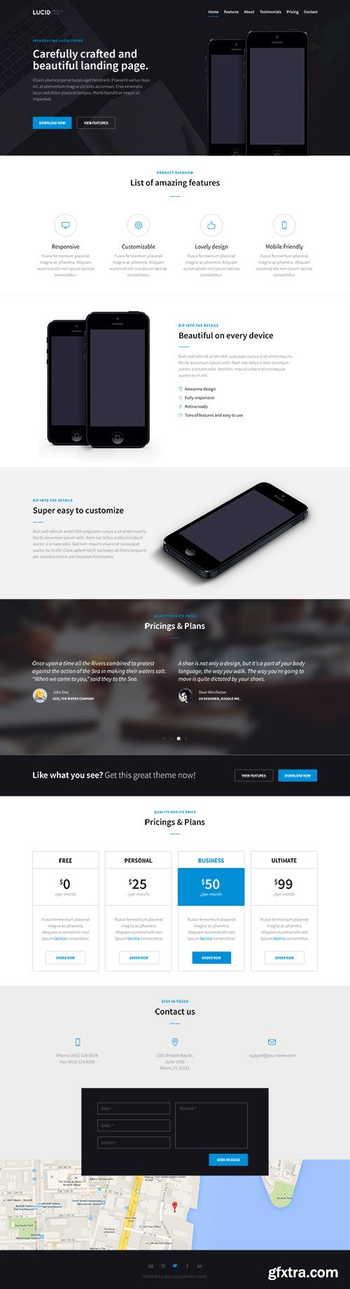 PSD Web Template - Lucid - One Page Web Theme