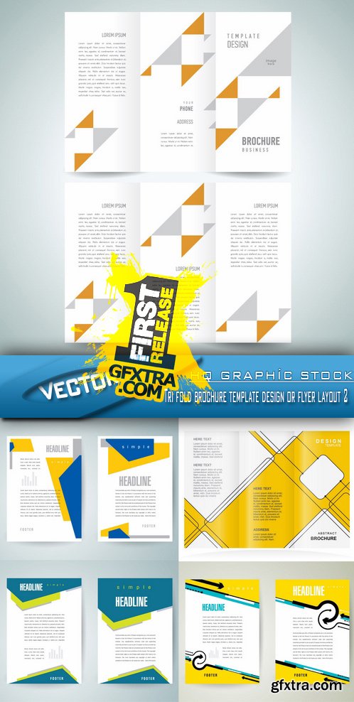 Stock Vector - Tri fold brochure template design or flyer layout 2