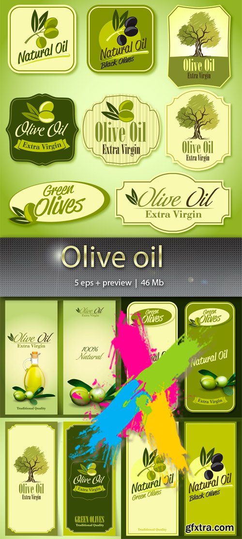 Olive Oil Labels 5xEPS