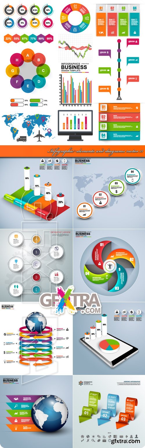 Infographic elements and diagrams vector 11