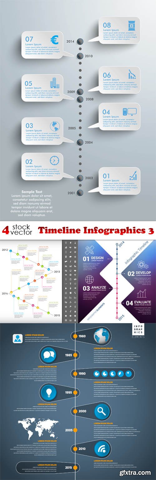 Vectors - Timeline Infographics 3