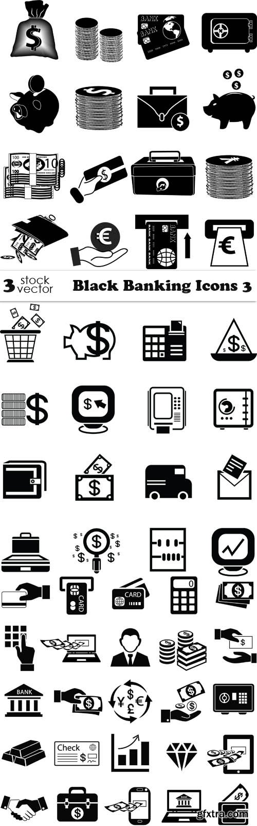 Vectors - Black Banking Icons 3