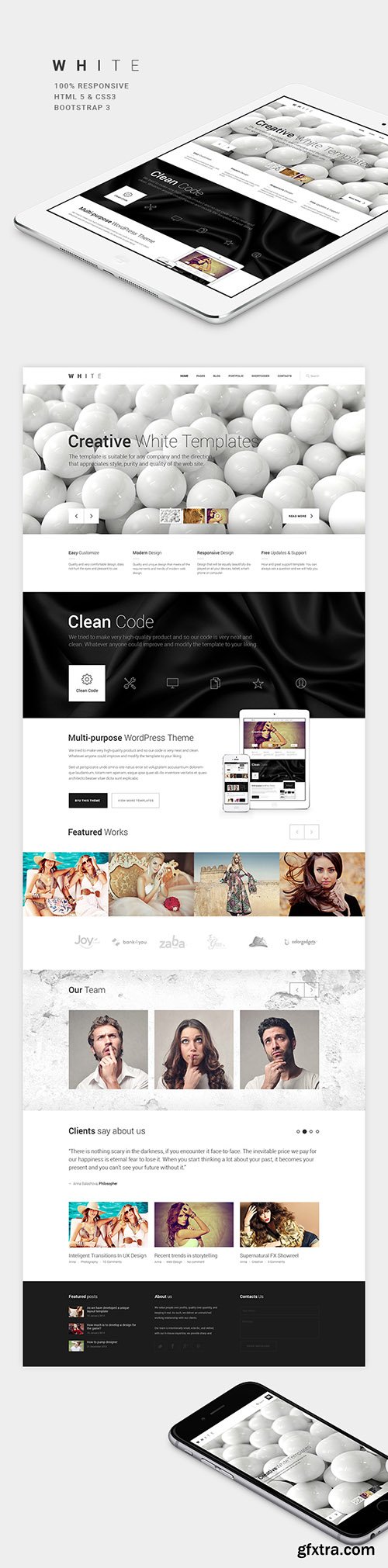 HTML Template - WHITE - One-Page Theme