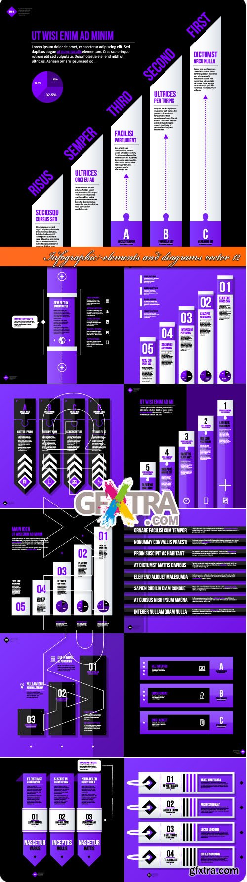 Infographic elements and diagrams vector 12