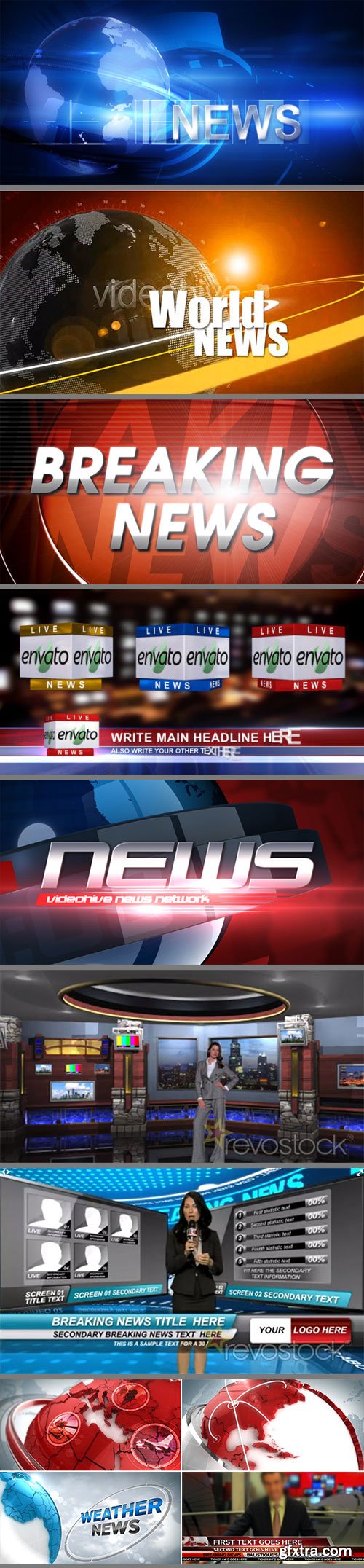 News Broadcast Projects Pack - VideoHive & RevoStock
