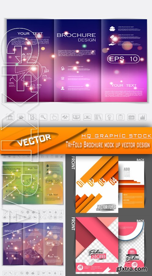 Stock Vector - Tri-Fold Brochure mock up vector design