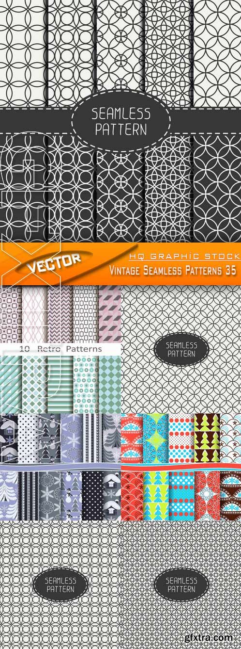 Stock Vector - Vintage Seamless Patterns 35