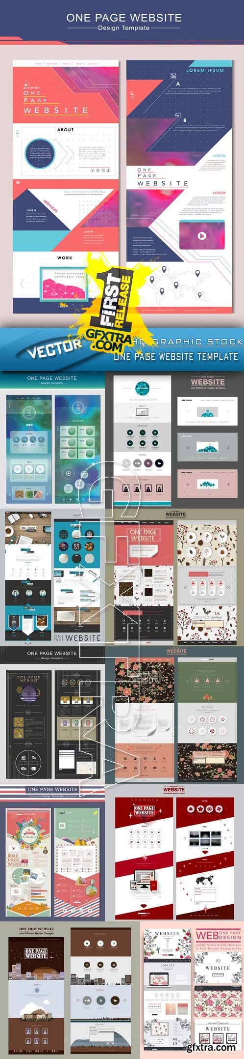 Stock Vector - One page website template