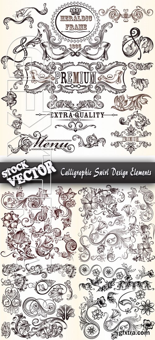 Stock Vector - Calligraphic Swirl Design Elements