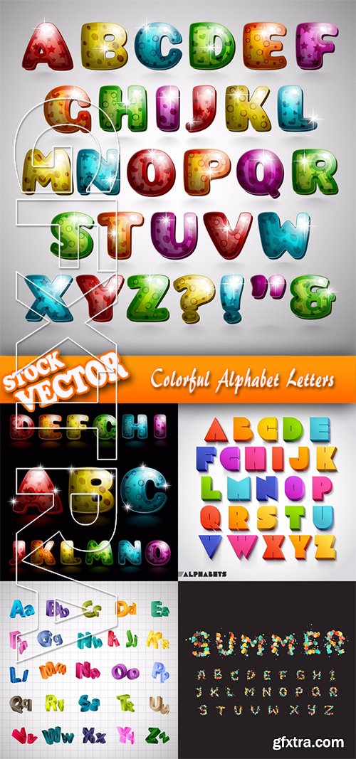 Stock Vector - Colorful Alphabet Letters