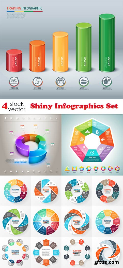 Vectors - Shiny Infographics Set