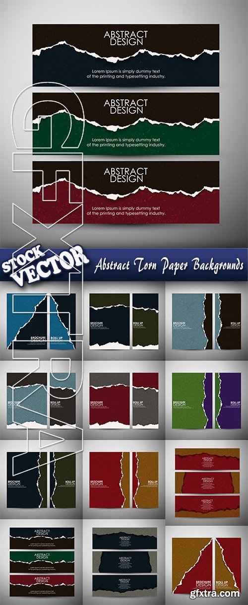 Stock Vector - Abstract Torn Paper Backgrounds