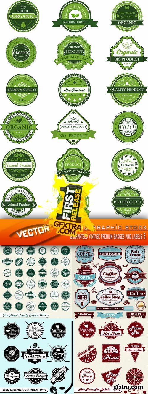 Stock Vector - Guaranteed vintage premium badges and labels 5