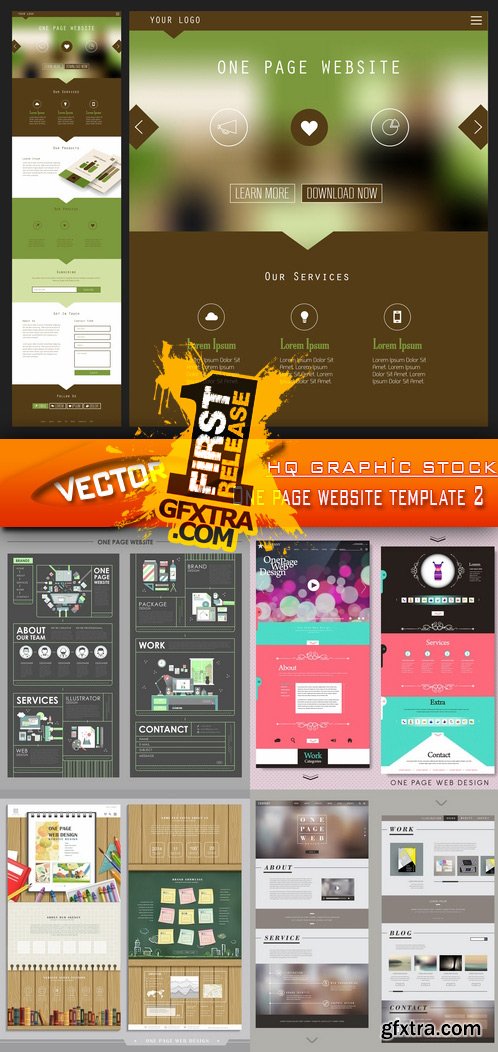 Stock Vector - One page website template 2