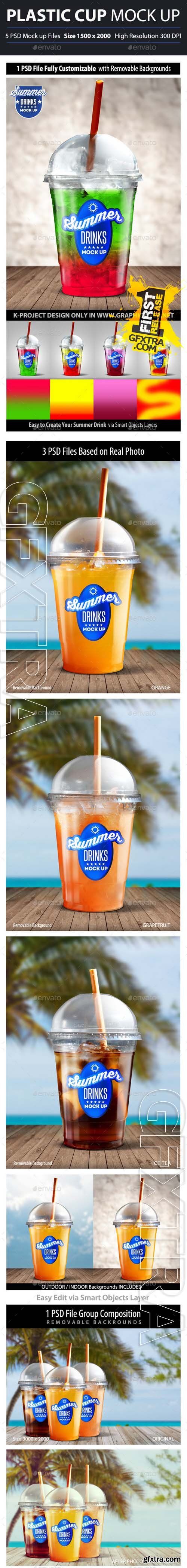 Graphicriver Summer Drinks Plastic Cup Mock Up 10681352