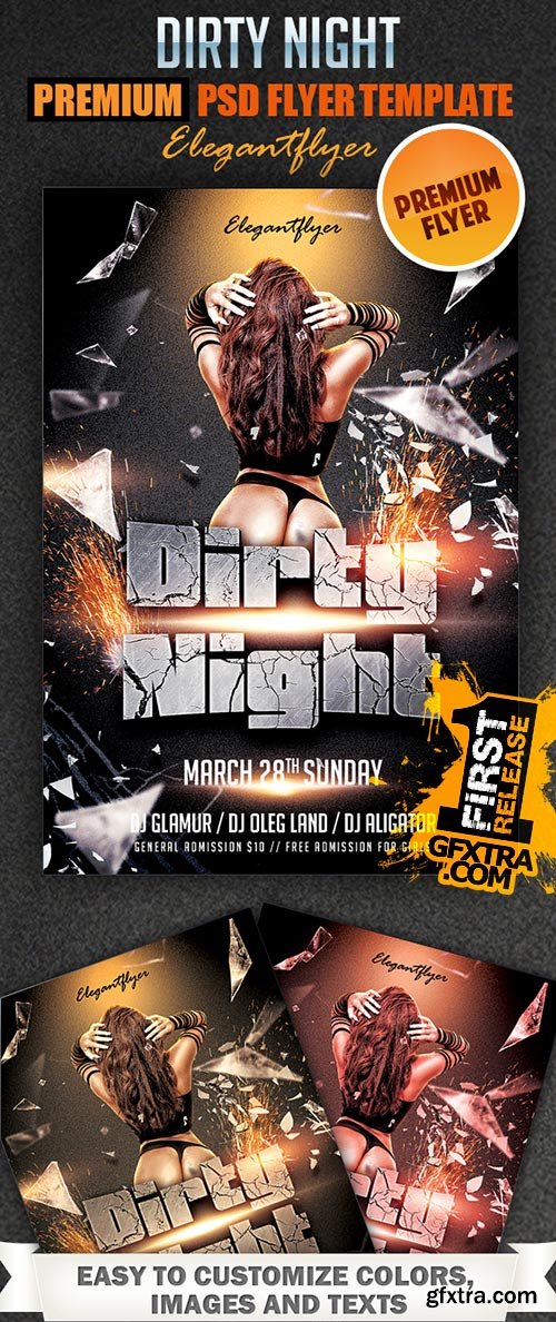 Dirty Night Flyer PSD Template + FB Cover