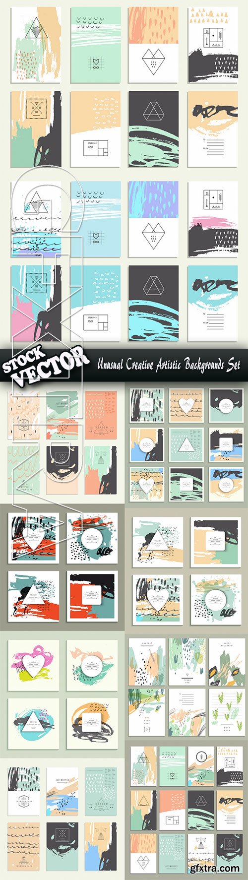 Stock Vector - Unusual Creative Artistic Backgrounds Set