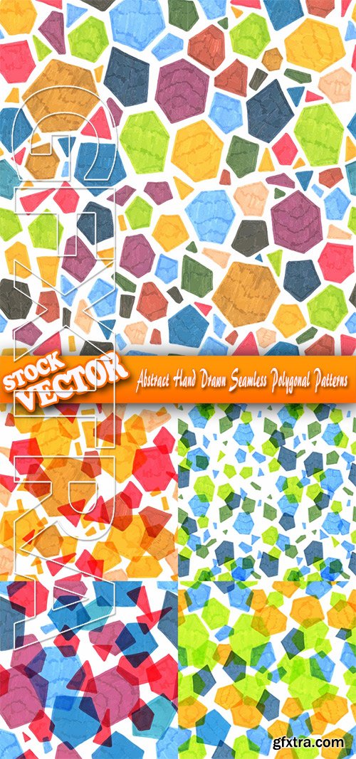 Stock Vector - Abstract Hand Drawn Seamless Polygonal Patterns