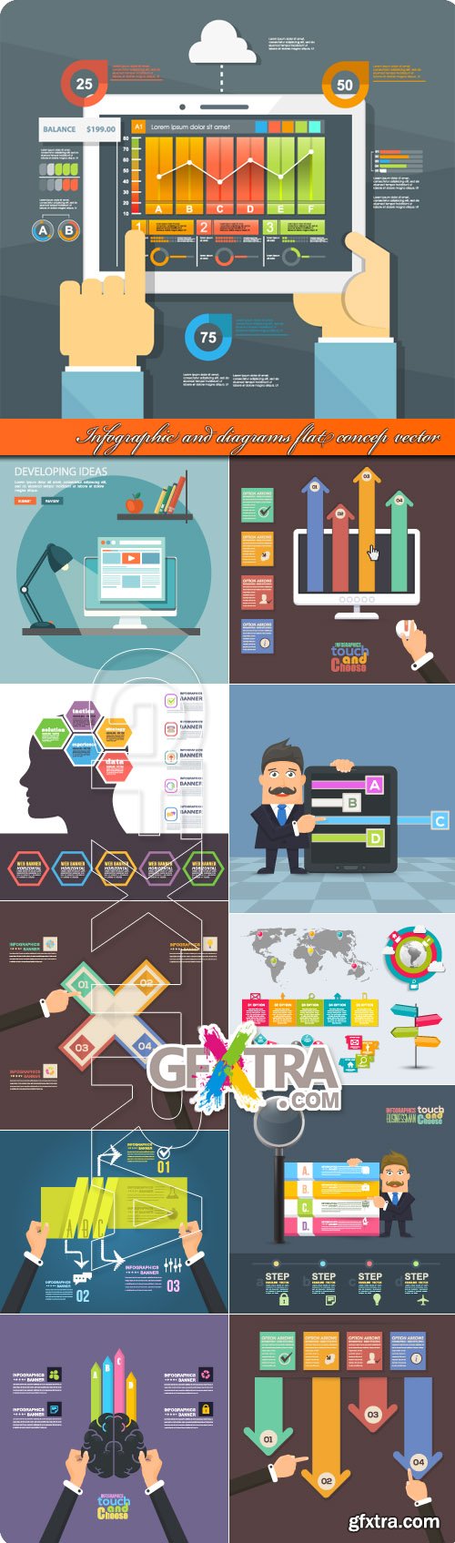 Infographic and diagrams flat concep vector