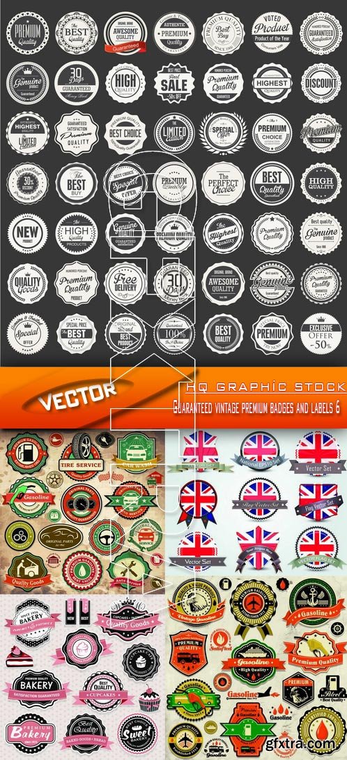 Stock Vector - Guaranteed vintage premium badges and labels 6