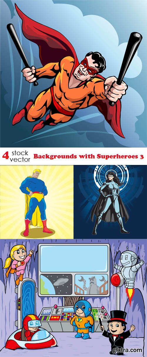 Vectors - Backgrounds with Superheroes 3