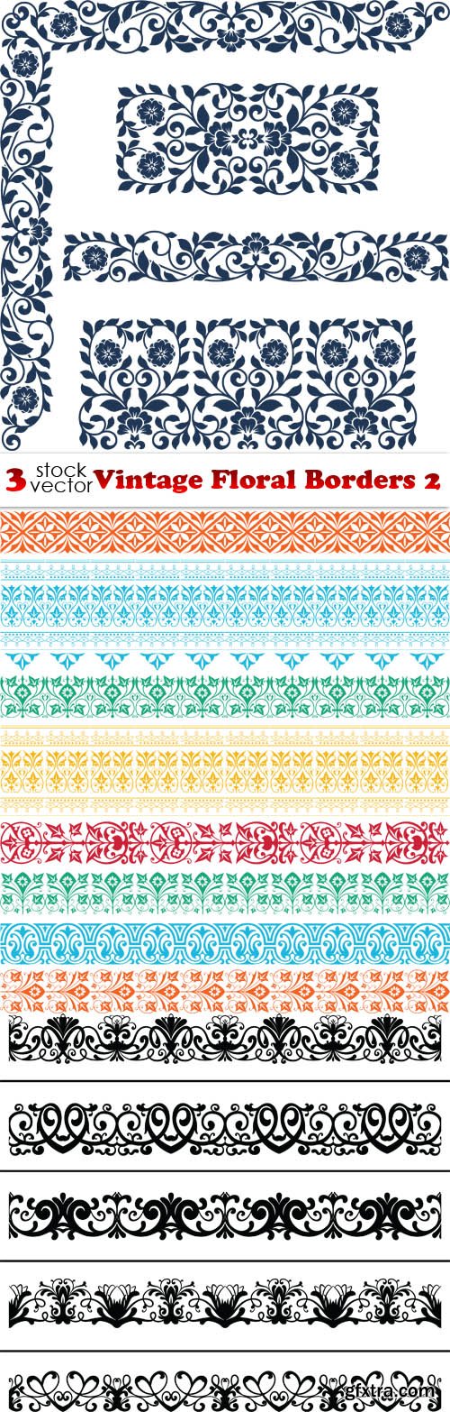 Vectors - Vintage Floral Borders 2