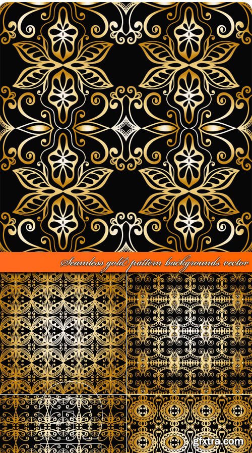 Seamless gold pattern backgrounds vector