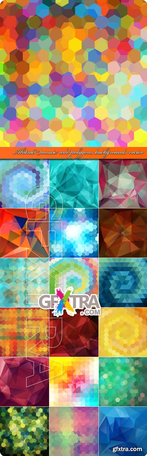 Abstract mosaic and polygons backgrounds vector