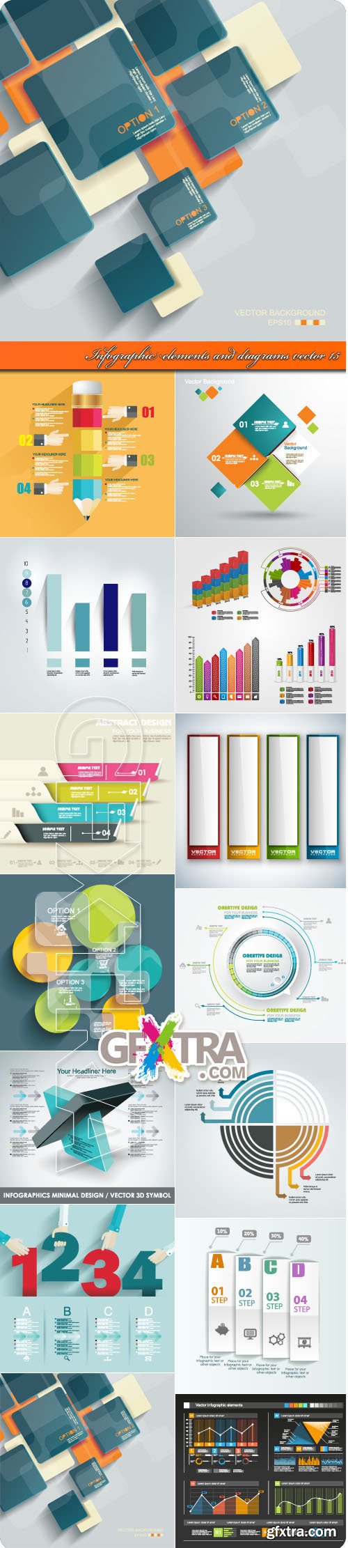 Infographic elements and diagrams vector 15