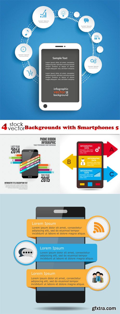 Vectors - Backgrounds with Smartphones 5