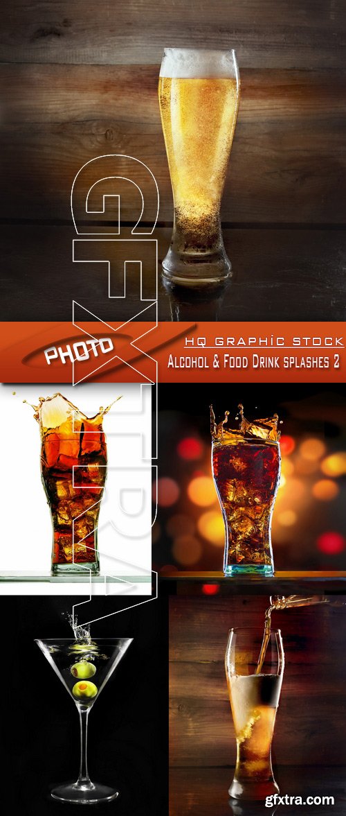 Stock Photo - Alcohol & Food Drink splashes 2