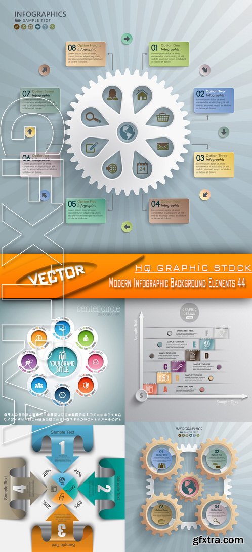 Stock Vector - Modern Infographic Background Elements 44