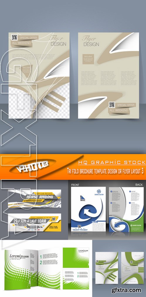 Stock Vector - Tri fold brochure template design or flyer layout 3