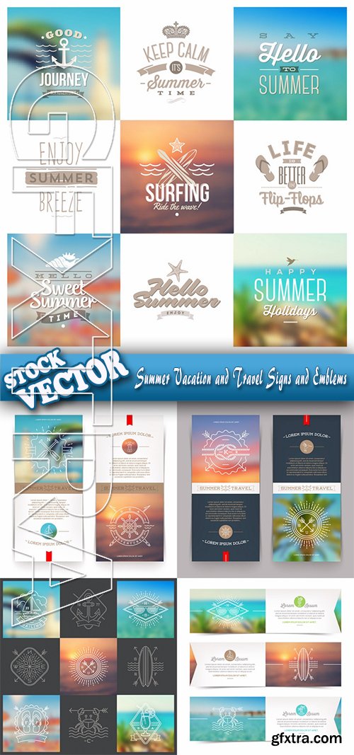 Stock Vector - Summer Vacation and Travel Signs and Emblems