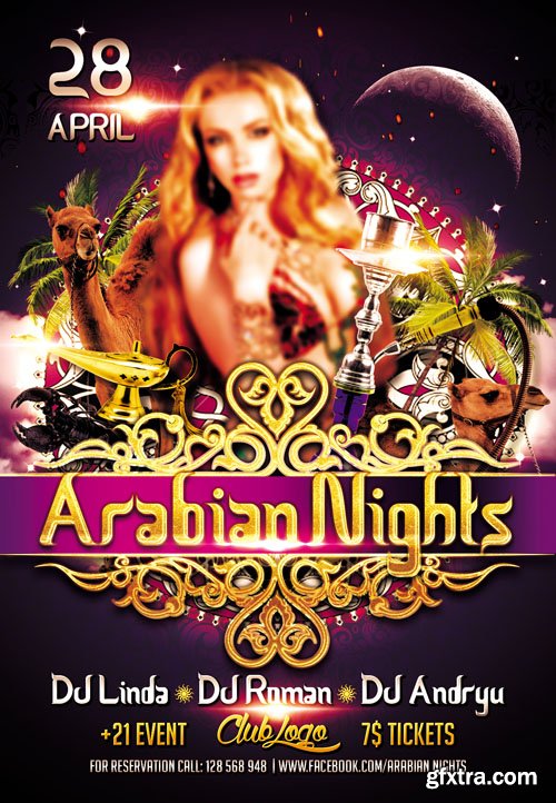Arabian Nights Flyer PSD Template plus FB Cover