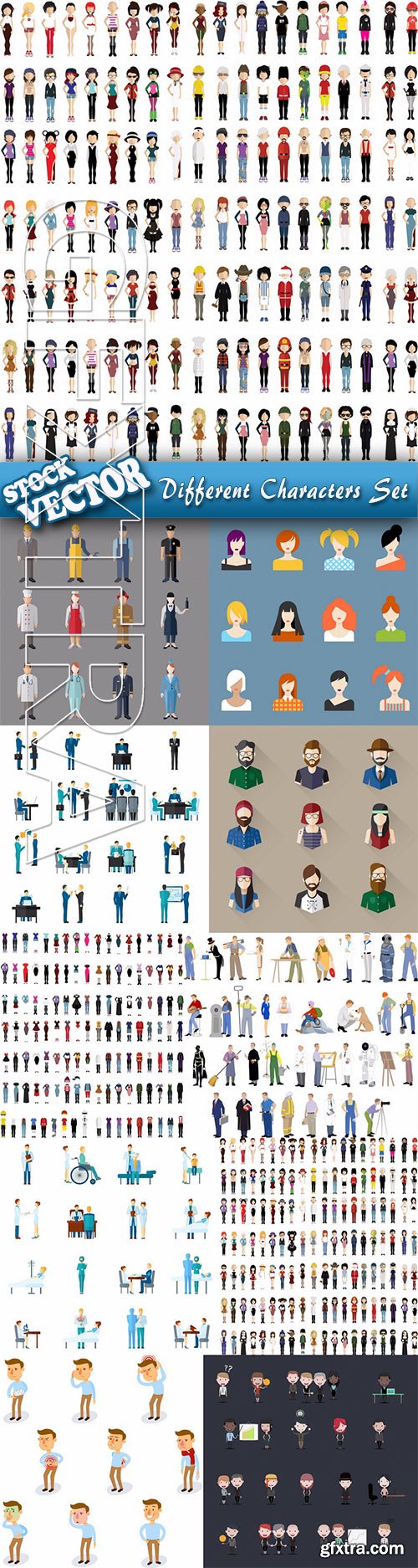 Stock Vector - Different Characters Set