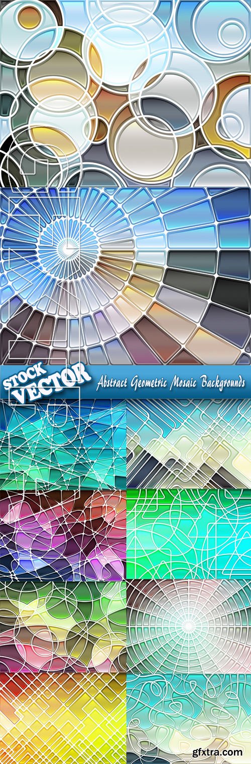 Stock Vector - Abstract Geometric Mosaic Backgrounds