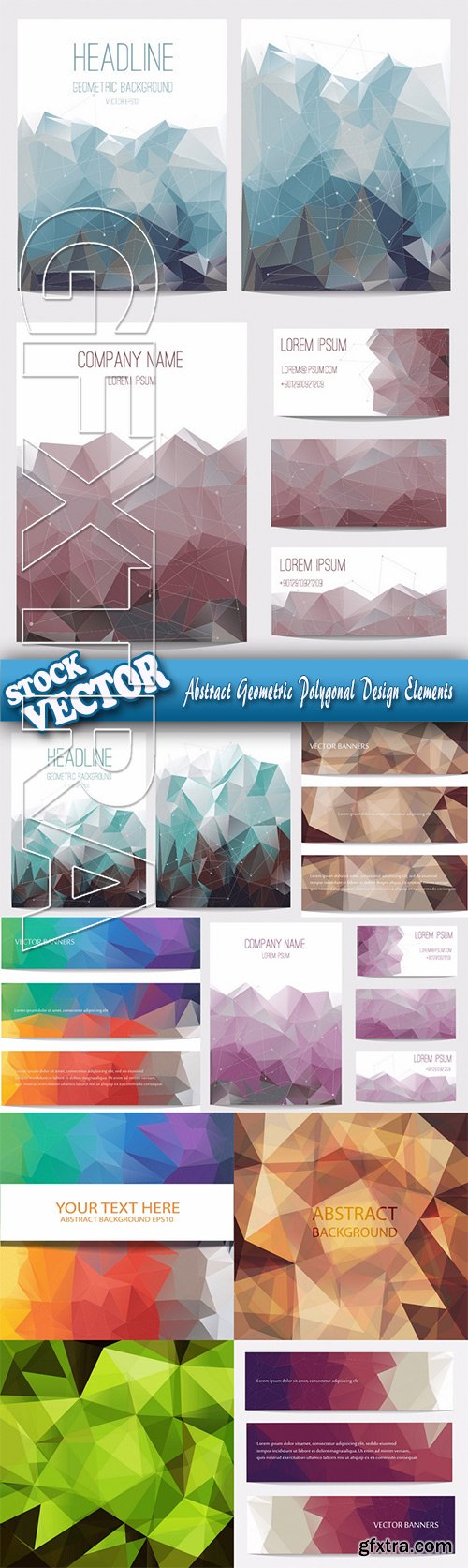 Stock Vector - Abstract Geometric Polygonal Design Elements