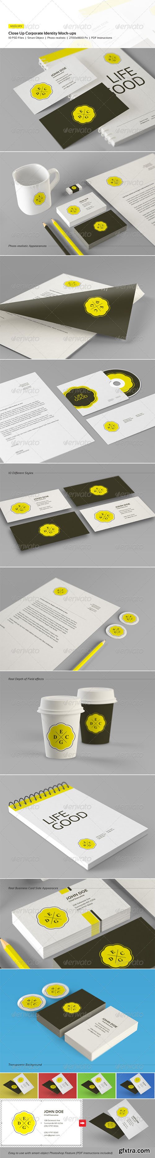 GraphicRiver - Close Up Corporate Identity and Branding Mock-Ups