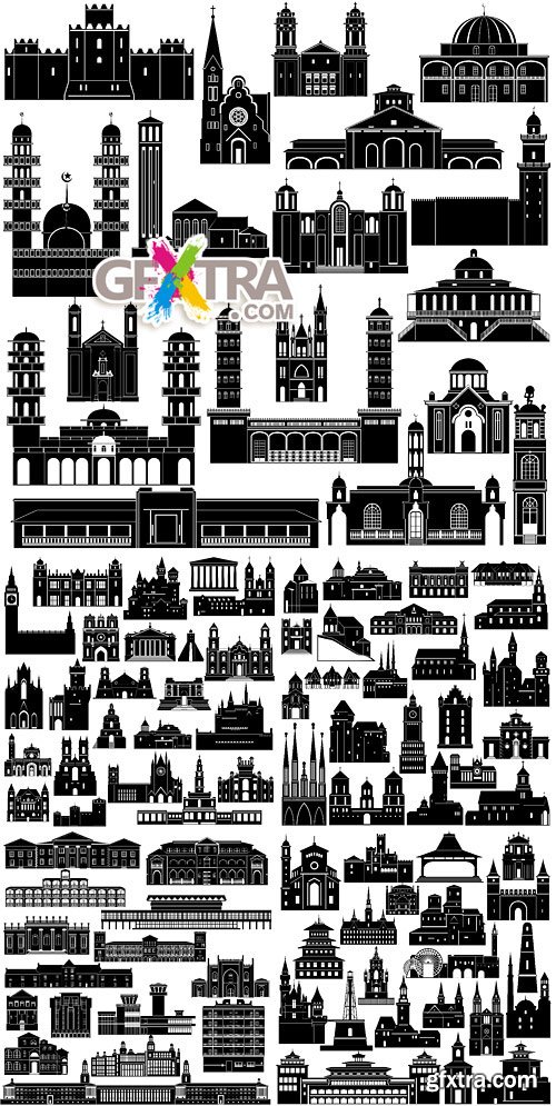 World architecture - silhouettes of buildings 2