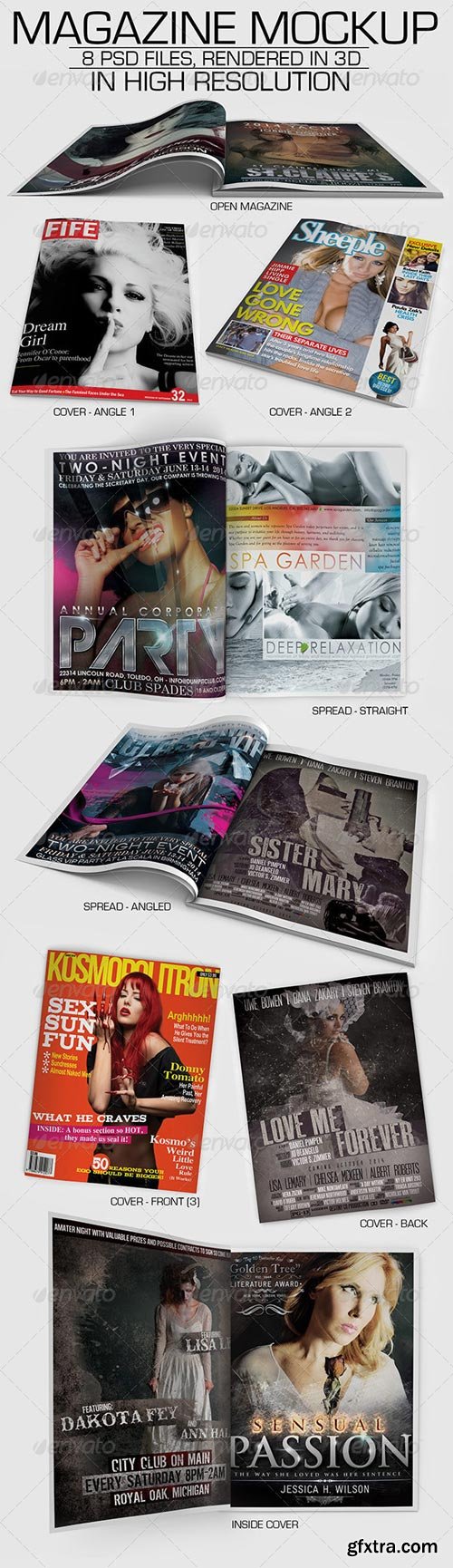 GraphicRiver - Magazine Mockup with 8 3D Rendered PSD Files