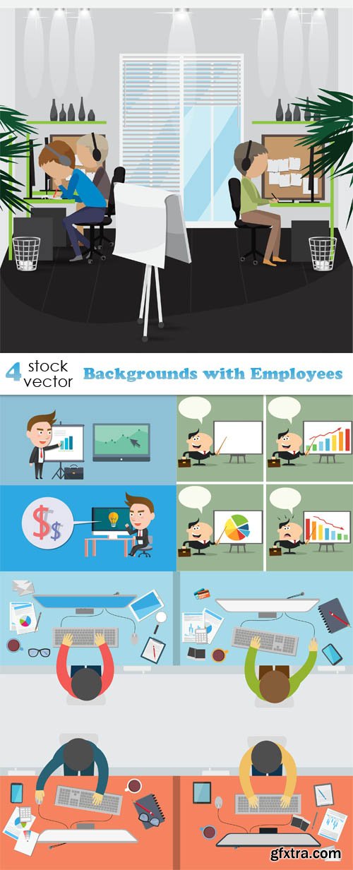 Vectors - Backgrounds with Employees